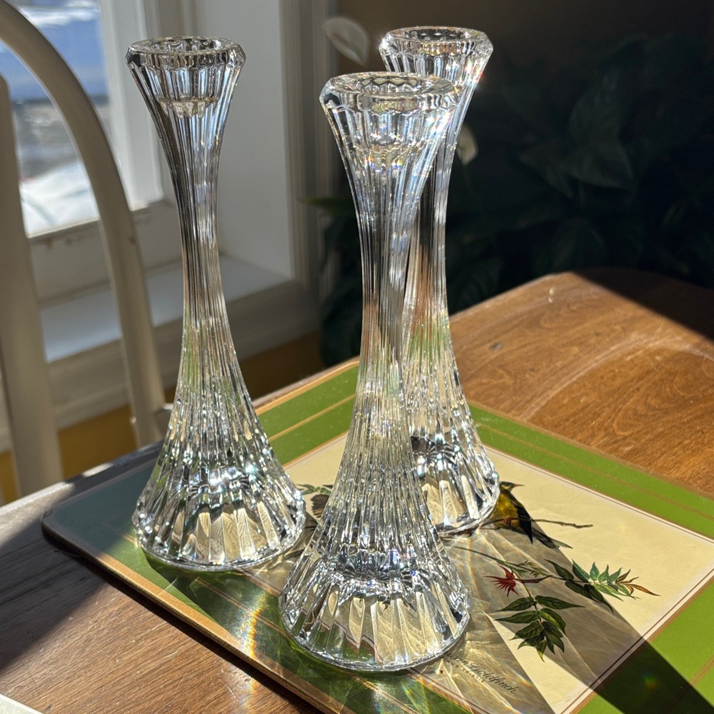 Elegant Crystal Glass Candle Holders